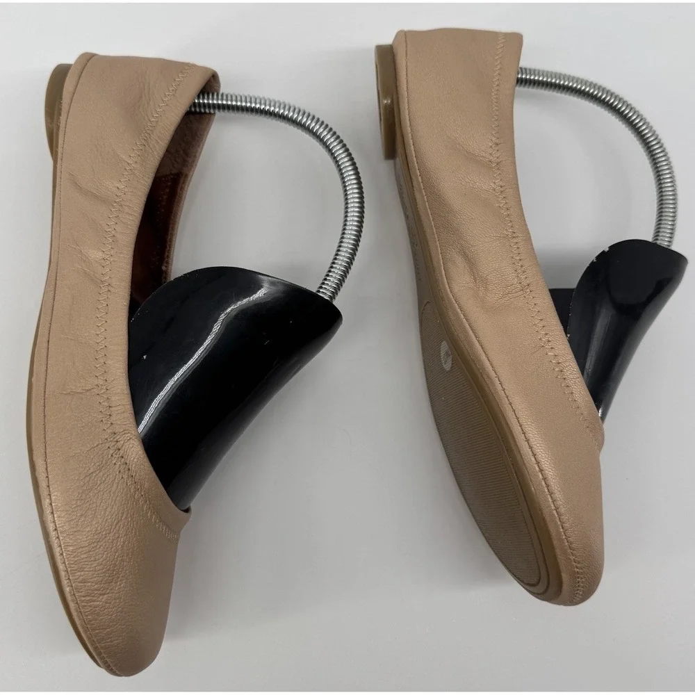 Lucky Brand Emmie Ballet Flats 7M Rose Cream Leather Slip On Boho Minimalist